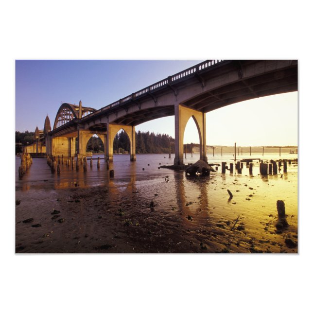 USA, Oregon, Florence. Siuslaw Bridge och Fototryck (Framsidan)