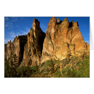 USA, Oregon, Granitklippor vid Smith Rock State Hälsningskort
