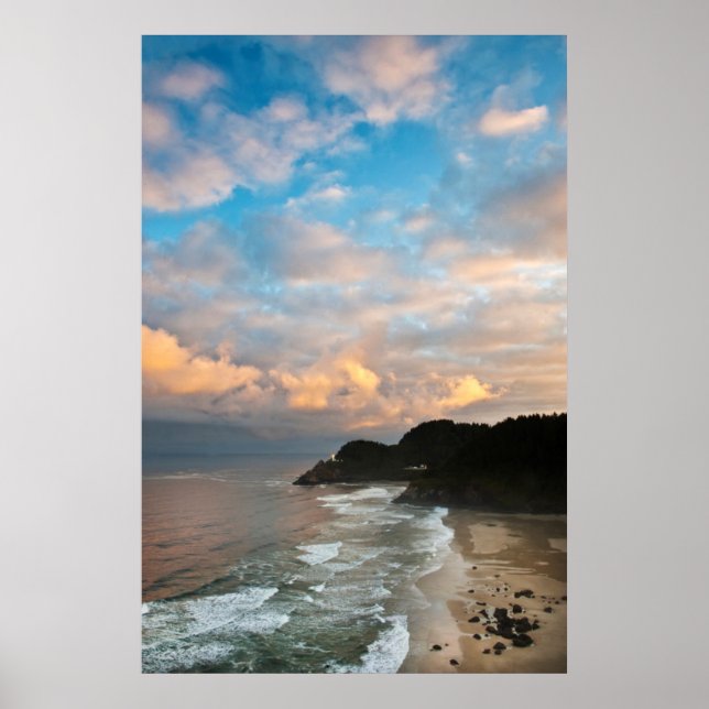 USA, Oregon. Heceta Head Lighthouse på morgonen Poster (Framsidan)
