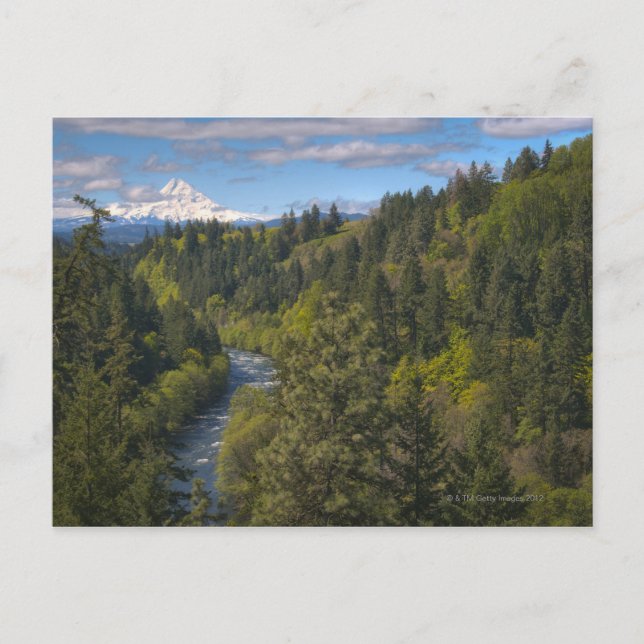 USA, Oregon, High vinkel view of Huva River with Vykort (Framsida)