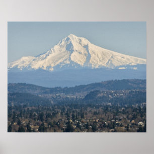 USA Oregon, monteringshuva i vinter Poster