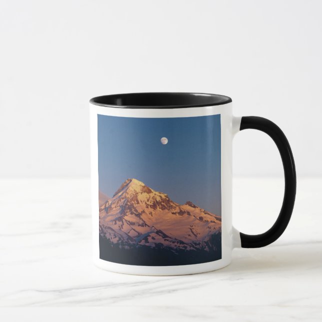 USA, Oregon, Mt Hood. Solnedgång skapar alpenglow Mugg (Höger)