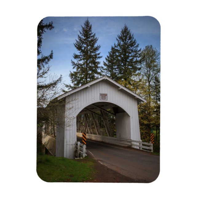USA, Oregon, Scio, Hannah Bridge 2 Magnet (Vertikal)