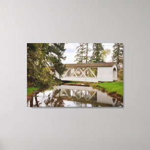 USA, Oregon, Scio, Hannah Bridge Canvastryck