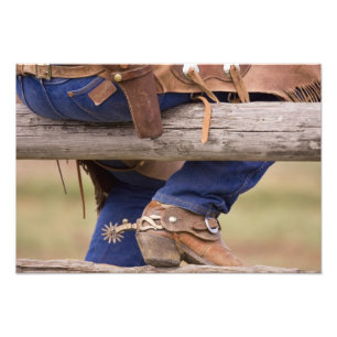 USA, Oregon, Seneca, Ponderosa Ranch. Cowboy Fototryck