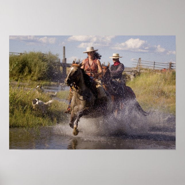 USA, Oregon, Seneca, Ponderosa Ranch. Cowboy Poster (Framsidan)