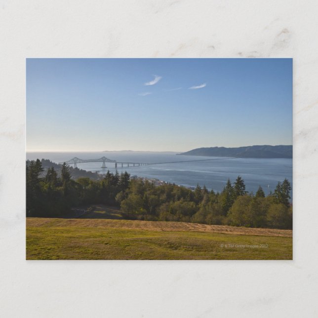 USA, Oregon, Washington, Bron över Colombia Vykort (Framsida)