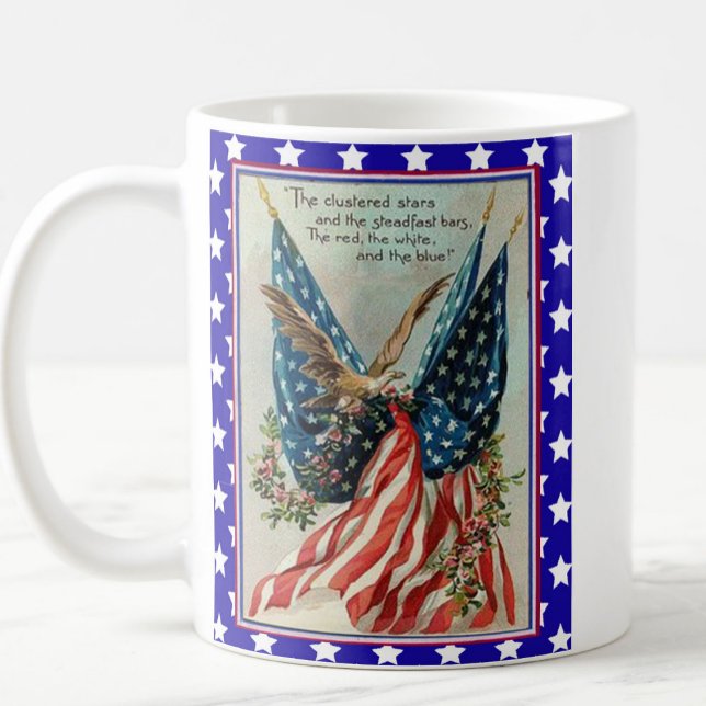 USA Örn Fjärde Juli Patriotisk Flagga Kaffemugg (Skapare uppladdad)