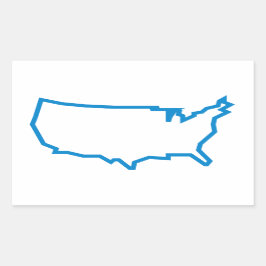 USA Outline Karta Rektangulärt Klistermärke