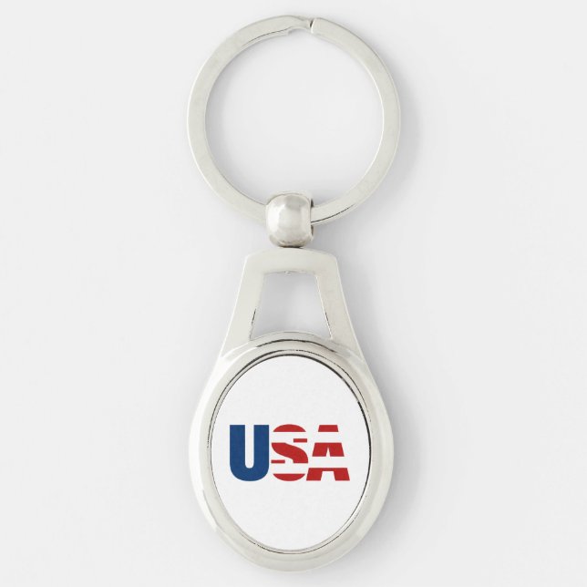 USA. OVALT SILVERFÄRGAD NYCKELRING (Framsidan)