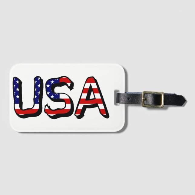 USA överlade USA:s Flagga bc ltcn Bagagebricka (Framsida horisontal)