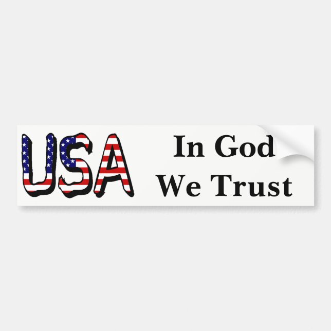 USA överlade USA:s Flagga I God We Trust Stkcent Bildekal (Framsidan)