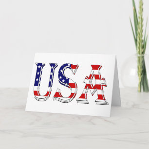 USA överlagt med amerikanska Flagga Kort