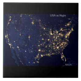 USA på natten, NASA Image Kakelplatta