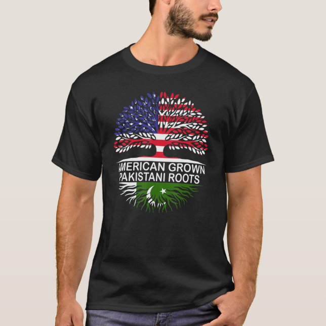 USA & Pakistan Flaggor American Grown Pakistan Roo T Shirt (Framsida)