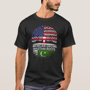USA & Pakistans flaggor Amerikansk odlad pakistans T Shirt