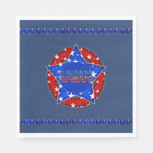 USA Papper Napkins Red, White, Blue Pappersservett