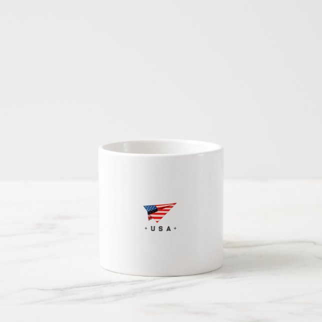 USA Pappersplansflagga Espressomugg (Framsidan)