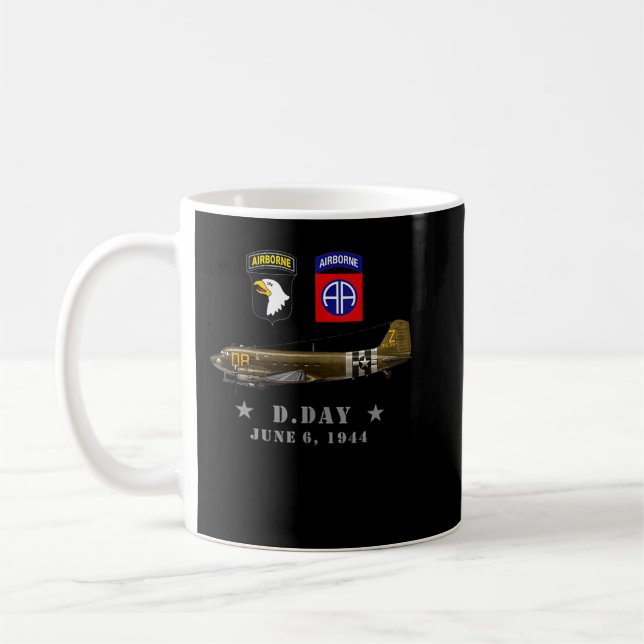 USA Paratroopers DDay WWII Normandy 82nd 101nd Air Kaffemugg (Vänster)