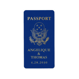 USA Passport Emblem Travel Theme Favor Adressetikett