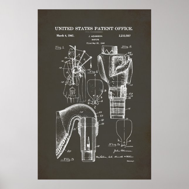USA-patent - Bagpipor Poster (Framsidan)