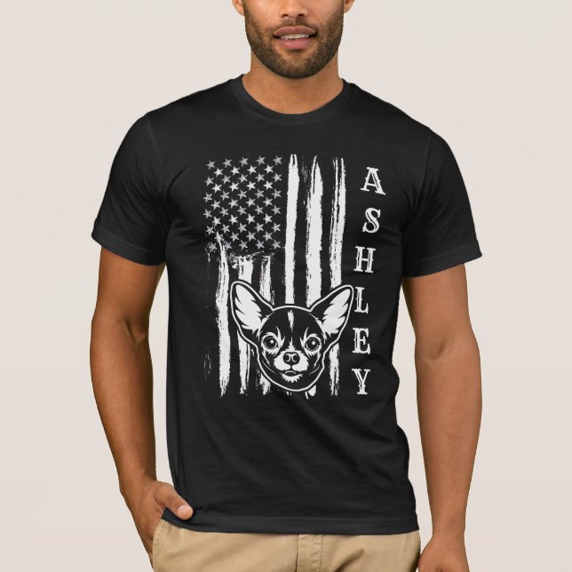 USA Patriot Chihuahua Hund US Pet T Shirt (Framsida)