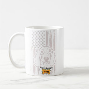 USA Patriot Dachshund USA flagga Hund Kaffemugg