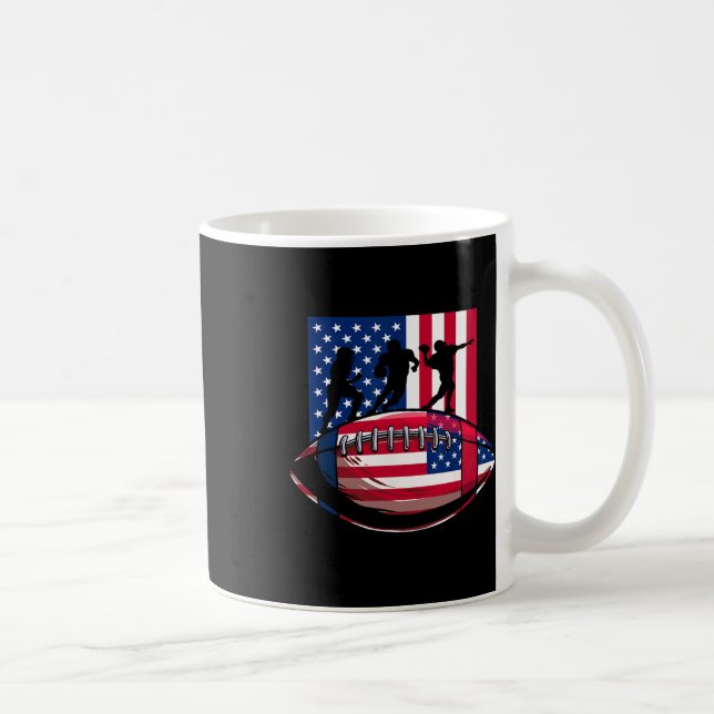 Usa Patriot eller amerikansk fotboll 4 juli Ameri Kaffemugg (Höger)