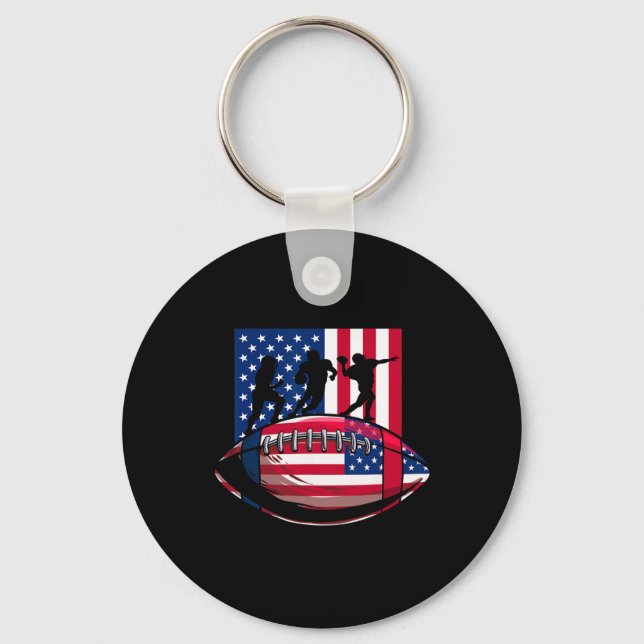 Usa Patriot Eller Amerikansk Fotboll 4 Juli Ameri Nyckelring (Framsida)