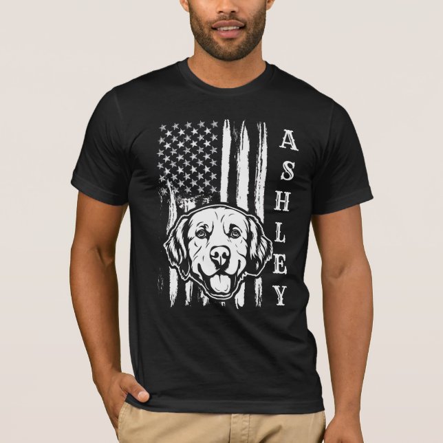 USA Patriot Golden hämever Hund US Pet T Shirt (Framsida)