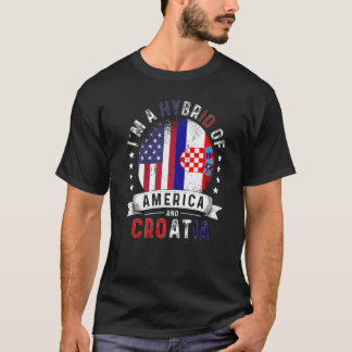 USA Patriot Kroatien Flagga American Kroatiska Gro T Shirt