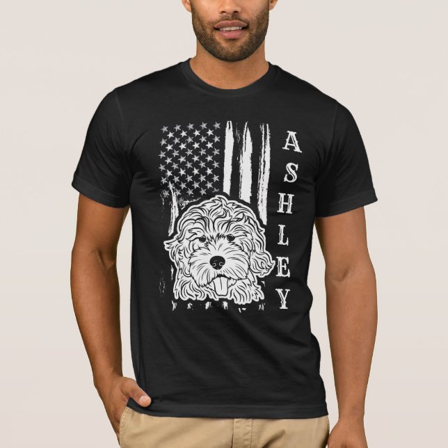 USA Patriot Pudel Hund US Pet T Shirt (Framsida)