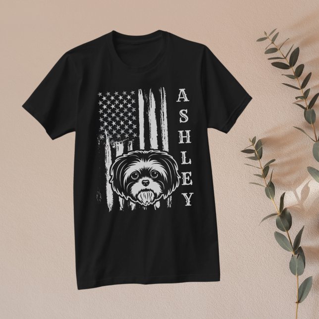 USA Patriot Shih tzu Hund US Pet T Shirt (Skapare uppladdad)