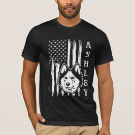 USA Patriot Siberian husky Hund US Pet T Shirt