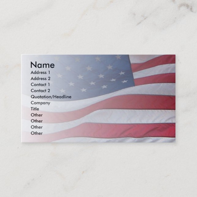 USA patriot Visitkort (Framsida)