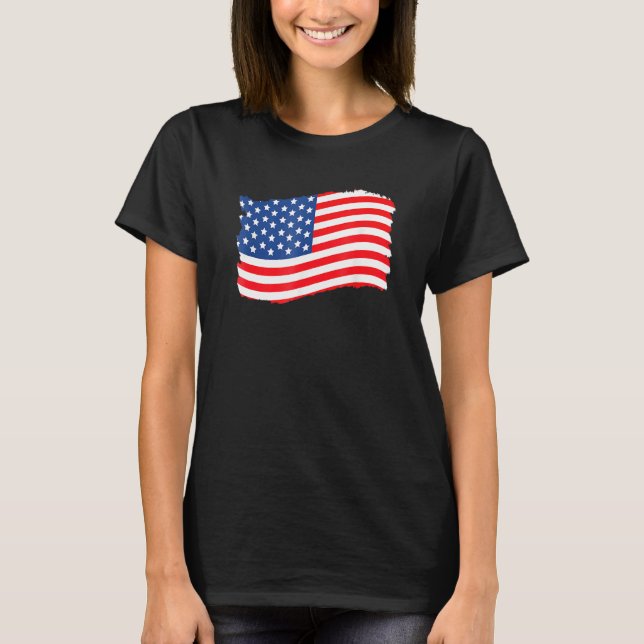 USA Patriotic American Flag For Men Women Kids Boy T Shirt (Framsida)