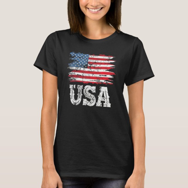 USA Patriotic American Flag For Men Women Kids Boy T Shirt (Framsida)