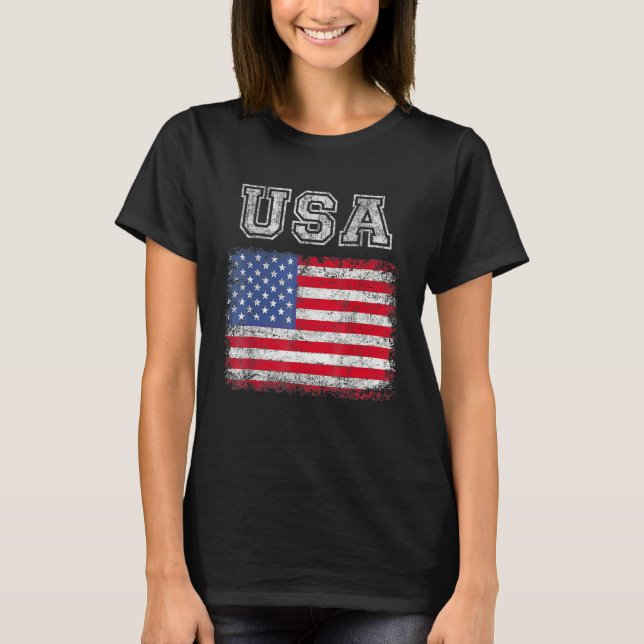USA Patriotic American Flag For Men Women Kids Boy T Shirt (Framsida)