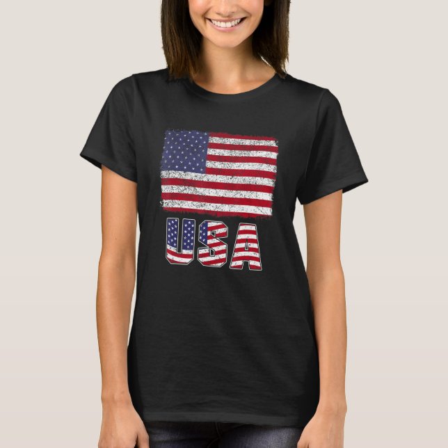 USA Patriotic American Flag For Men Women Kids Boy T Shirt (Framsida)