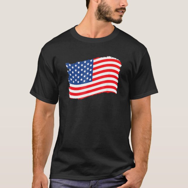USA Patriotic American Flag For Men Women Kids Boy T Shirt (Framsida)