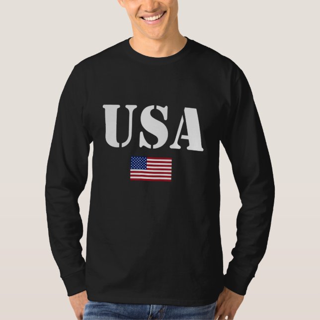 USA Patriotic American Flag For Men Women Kids Boy T Shirt (Framsida)