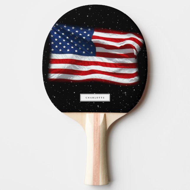 USA Patriotic American Flagga Bord Tennis Pingisracket (Framsidan)