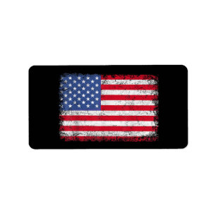 USA Patriotic American Flagga För manar Women Kids Adressetikett