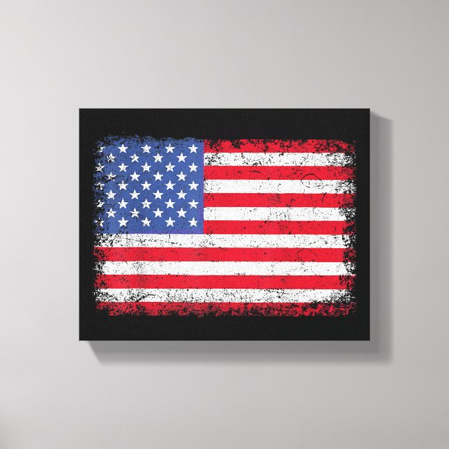 USA Patriotic American Flagga För manar Women Kids Canvastryck (Framsida)