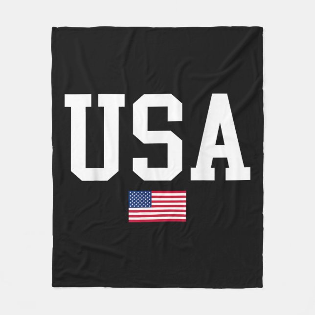 USA Patriotic American Flagga För manar Women Kids Fleecefilt (Framsidan)