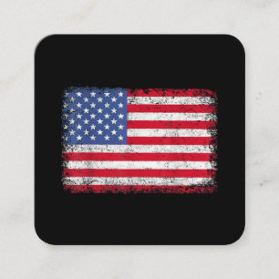 USA Patriotic American Flagga För manar Women Kids Fyrkantigt Visitkort