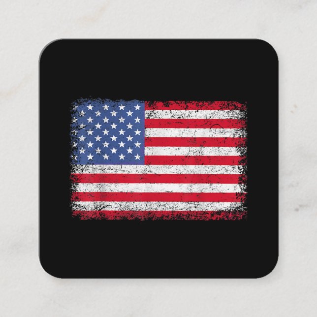 USA Patriotic American Flagga För manar Women Kids Fyrkantigt Visitkort (Framsida)