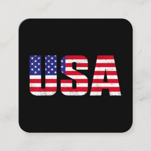 USA Patriotic American Flagga För manar Women Kids Fyrkantigt Visitkort