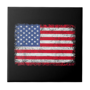 USA Patriotic American Flagga För manar Women Kids Kakelplatta