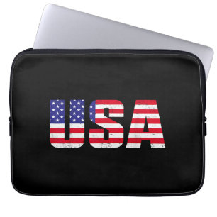 USA Patriotic American Flagga För manar Women Kids Laptop Fodral